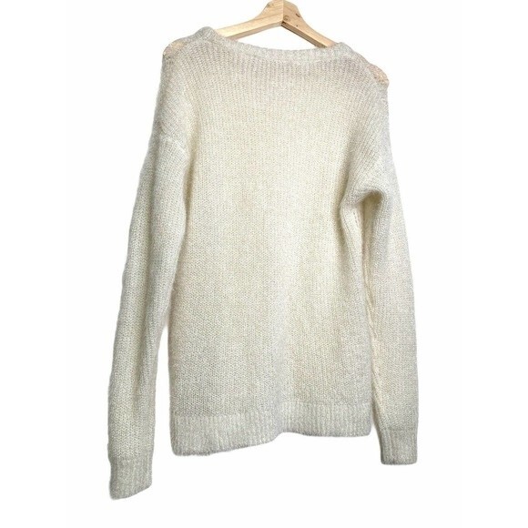 Soft Surroundings Cable Knit Shimmering White Sweater Open Knit Size Small - Picture 2 of 10